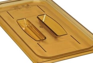 Cambro 30HPCH150 H-Pan™ 1/3 Tamaño Ámbar Tapa Plana con Mango para Altas Temperaturas