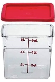 Caja de seguridad para alimentos Cambro 1218CCW Camwear® de 18" x 12" con tapa plana, color rojo