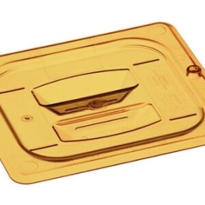 Cambro 60HPCH150 H-Pan™ Tapa con asa para altas temperaturas, color ámbar, tamaño 1/6