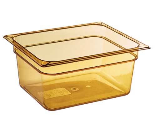 Carlisle 10422B13 StorPlus - Recipiente de plástico para alimentos de alta temperatura, color ámbar, tamaño 1/2, 6" de profundidad