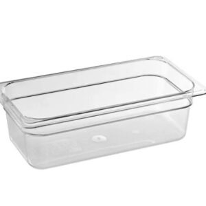 Carlisle 3066107 StorPlus - Recipiente para alimentos de policarbonato transparente de 1/3 de tamaño - 4" de profundidad