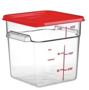 Contenedor de almacenamiento de alimentos Vigor de polipropileno cuadrado azul de 12, 18 y 22 cuartos (6 unidades)