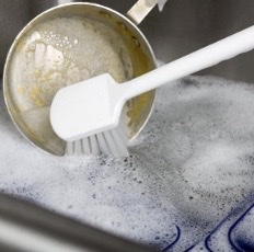 Cepillo flotante para fregar ollas y utensilios Carlisle 4050000 Sparta de 20", color blanco