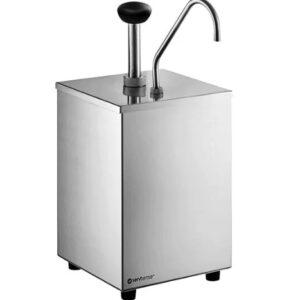 Dispensador individual de condimentos ServSense de acero inoxidable de 3.7 cuartos con bomba de acero inoxidable de 1 oz