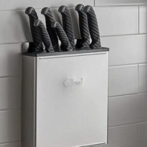 Portacuchillos cerrado de acero inoxidable con 10 ranuras y parte trasera abierta Edlund KR-699