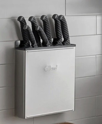 Portacuchillos cerrado de acero inoxidable con 10 ranuras y parte trasera abierta Edlund KR-699