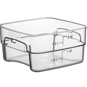 Recipiente cuadrado transparente de policarbonato para almacenar alimentos Cambro CamSquares® FreshPro de 2 cuartos