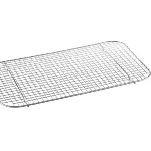 Rejilla de alambre de acero inoxidable con patas Vigor de 10" x 18" para bandeja de vapor