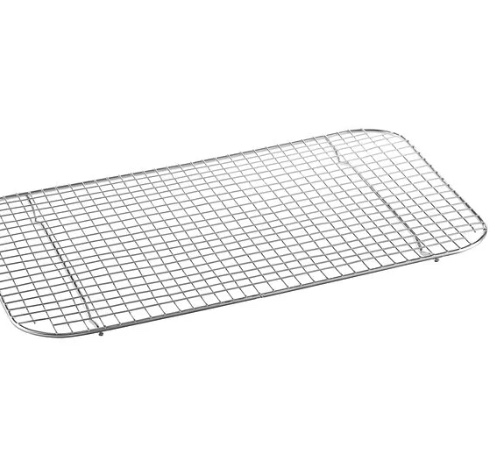 Rejilla de alambre de acero inoxidable con patas Vigor de 10" x 18" para bandeja de vapor