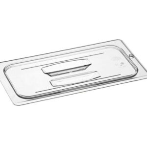 Tapa con asa de policarbonato transparente Cambro 30CWCH135 Camwear® de tamaño 1/3