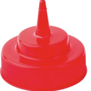 Tapa cónica Tablecraft 63TK Solid Red WideMouth™ para botellas flexibles con abertura de 63 mm