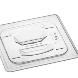 Tapa para recipiente de policarbonato transparente con asa, tamaño 1/6
