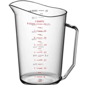 Vaso medidor de policarbonato transparente de 2 cuartos de galón Cambro 200MCCW135 Camwear®