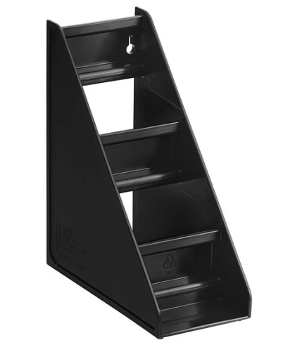 Vollrath 4830-06 Traex® - Soporte para condimentos de 3 niveles de autoservicio negro con clips