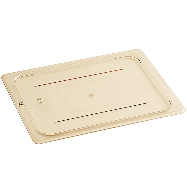Cambro 20HPC150 H-Pan™ Tapa plana ámbar de alta temperatura de tamaño 1/2
