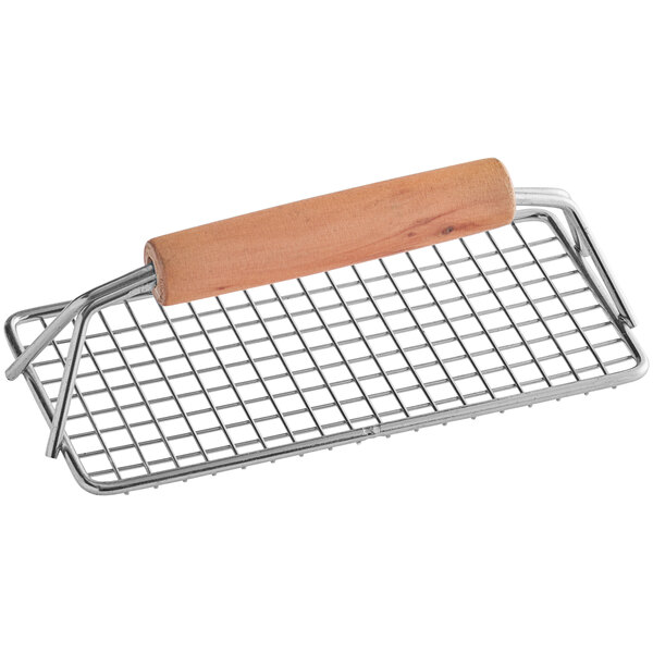 Prensa para tocino con mango de madera de 8" x 4"